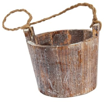 TOGEVAL Maceta Colgante de Madera para Suculentas con Cuerda de Cáñamo Soporte Multifuncional Vintage para Interior para Plantas Pequeñas y Decoración Natural