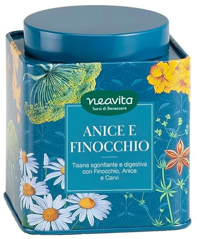 Neavita Barattolo caddy herbarium 60 g Anice e Finocchio - Tisana sgonfiante e digestiva con finocchio,anice e carvi