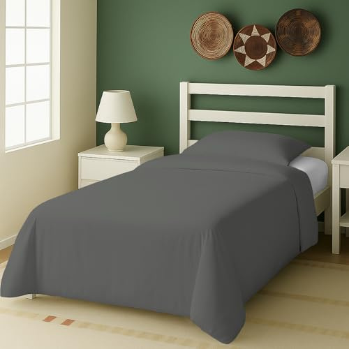 Pizuna Bettwaesche 135x200 cm Baumwolle, Anthrazitgrau 1000 Fadenzahl | 100% langstapeliger Baumwolle Mako Satin Dickes Bettbezug set mit Rei Bverschluss und 1 Kopfkissenbezug 80x80 cm Mako Satin