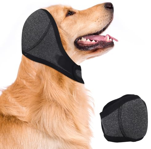 Paraorecchie Cane Regolabile, Copriorecchie per Cani Impermeabili, Cuffie Antirumore per Cani, Protezione Orecchie per Cane, per Bloccare il Rumore, Calmanti, Invernali, per il Bagno, Asciutte (M)