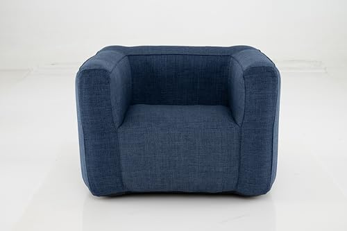 RELAX4LIFE Aufblasbarer Sessel, tragbarer Luftsessel mit breiter Sitzfläche & Armlehnen, Relaxstuhl mit abnehmbarem Bezug für Wohnzimmer, Schlafzimmer und Arbeitszimmer (Blau)