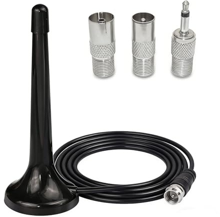 FM UKW DAB Radio Antenne – Universale Zimmerantenne für Stereoanlage, AV Receiver & Heimkino mit Magnetfuß und 3m Verlängerungskabel, Hervorragende Empfangsqualität