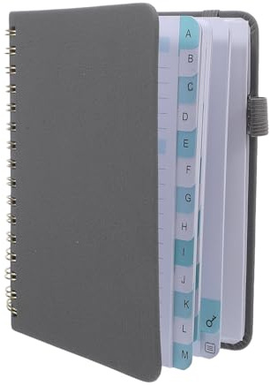 Gogogmee Alphabetisches Adress und Telefonnummernbuch Kompaktes Persönliches Adressbuch mit A-z Registerkarten 64 Blatt und Spiralbindung im A6 Format für Büro und Unterwegs