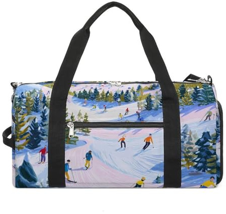 Ski Slope Funny Sports Duffel Bags Gym Bag Luggage Handbags for Travel Workout