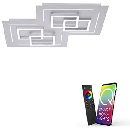 Paul Neuhaus Q-Linea LED Deckenleuchte 52cm dimmbar Fernbedienung Smarthome | Alexa-fähig, Smart Home, dimmbar mit Fernbedienung, Farbtemperatur einstellbar, warmweiss - kaltweiss