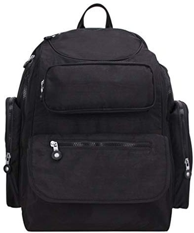 Tubayia 24L Wasserdicht Wickeltasche Wickelrucksack Baby Wickel Rucksack Babytasche für Kinderwagen (Schwarz)
