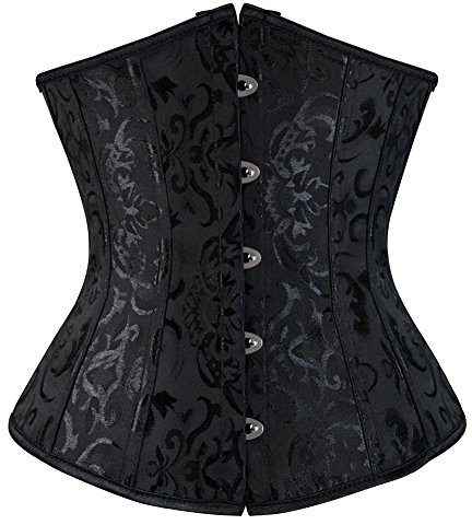 Grebrafan Corsage Karneval Korsett Unterbrust Clubwear Damen Korsagen (EUR(32-34) S, Schwarz)
