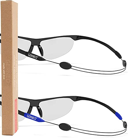 GERNEO® - DAS ORIGINAL – verstellbares Sportbrillenband – Brillenband & Brillenkordel fester Halt Anpassbares-Brillenbandand – Brillenzubehör (1x schwarz & 1x blau)