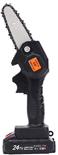 VISLONE Mini motosega da 4 Sega da potatura a batteria 21V 4.0A Sega elettrica portatile ricaricabile Cesoie da potatura leggere con una mano Motosega per giardino Taglio di registrazione