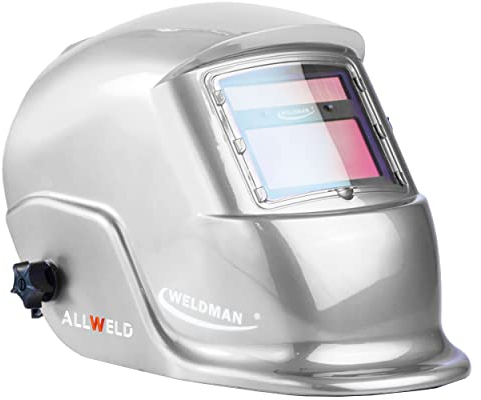 Weldman Falcon Schweißerschutzvisier Silber automatisches True Color Schweißfilter, MIG/MAG, MMA-Schweißen, Einstellbare automatische, Schweißhelm Automatik, Schweisshelme, Welding Helmet