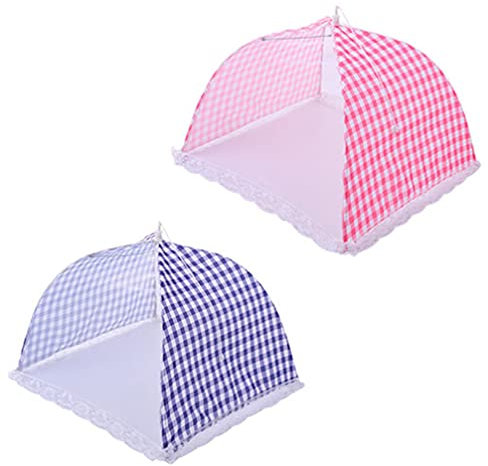 YARNOW 2stücke Faltbare Lebensmittelabdeckungen Multifunktionale Fliegenhaube Für Geschirr Und Speisen Schutz Vor Insekten Für BBQ Und Picknick Wiederverwendbar Und Waschbar Und