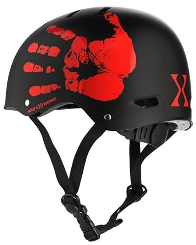Nils Extreme Fahrradhelm für Erwache – Sicherer Helm Damen und Herren – Skaterhelm mit Größenanpassung – Stadthelm für Fahrrad Skateboard und Roller – Schwarz – L – MTW03