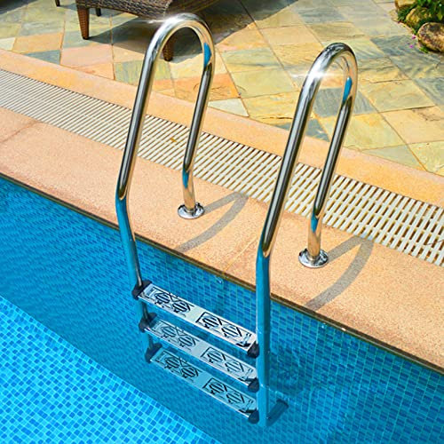 IBOWZ Rail de Piscine Main Courante de Piscine Échelle de Piscine à 2 marches Échelle d'escalade de Main Courante de Piscine Facile à Installer avec pédale antidérapante pour piscines privées et g