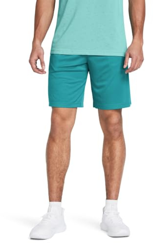 Under Armour Tech grafiska shorts, löparshorts gjorda av andningsbart material, träningsshorts med ultralätt design män, (464) Krets, blågrön/svart, L