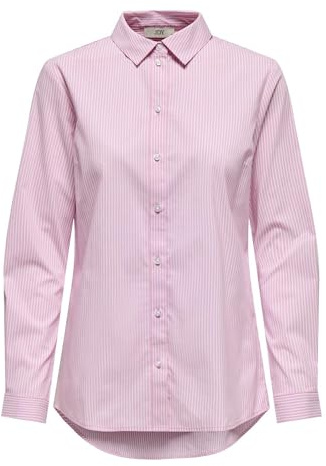 JDYMIO L/S Shirt WVN NOOS, Stötdämpande rosa/ränder: små vita ränder, 34