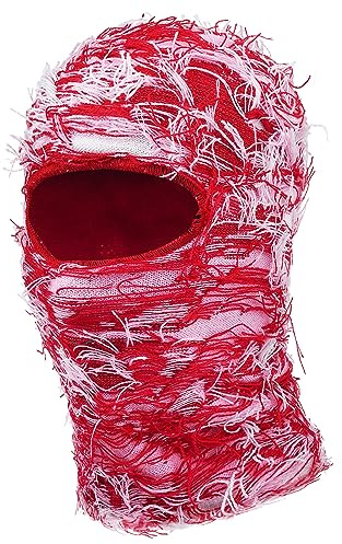 CLAPE Distressed Balaclava Sturmmaske Warme Fuzzy Ski Maske Beanie Mütze | Winddicht,Elastisch,Faltbar,Unisex Wintermütze für Ski,Snowboard,Radfahren,Outdoor,Kaltes Wetter