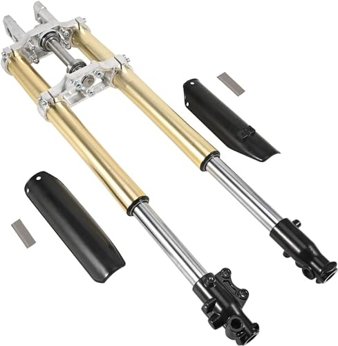 Trkimal Jeu complet d'amortisseur de fourche avant de 45 mm/48 mm et de tige de guidon avec pince triple pour moto de motocross Pit Pro, trail, pit bike, amortisseur renversé 110 cc 125 cc 150 cc