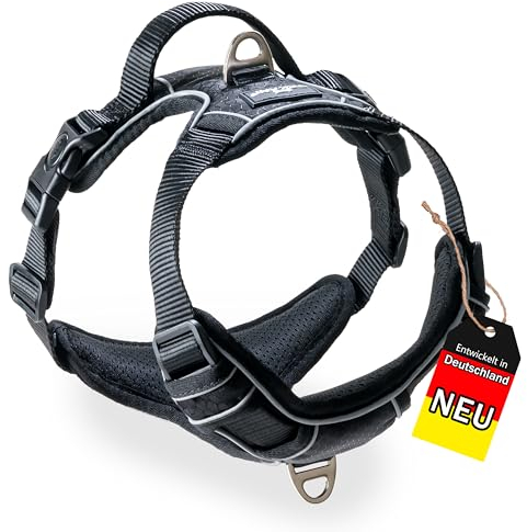 ORKANI Bravo Hundegeschirr 2025 - Premium No-Pull, Anti-Zug Geschirr, atmungsaktiv, weich gepolstert mit Sicherheitsverschluss und breitem Griff für kleine, mittelgroße und große Hunde (S)