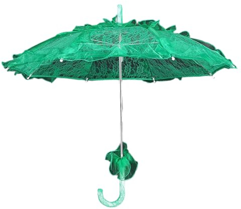 Yctze Elegant Bridal Lace Cotton Umbrella Perfect for Wedding Parties Dancing and Photography Prop Goth Inspired Parasol Green