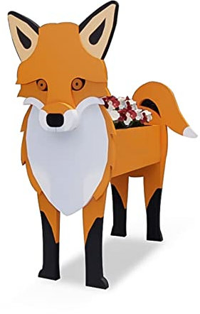 DuiXinn Fox Planters Animal Pvc Plant Pot Garden Flower Pots For Outdoor Decor Succulent Storage Container Cute Pet Flower Stand Gift For Women Men
