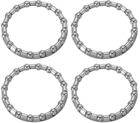 PATIKIL Rodamiento de Biela de Bicicleta de Bolas 3/16 Pulgadas x 16 Bolas, Paquete de 4 Rodamientos de Bicicleta de Acero Inoxidable Piezas de Repuesto, Color Plata
