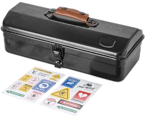 Muteitt Werkzeugkasten Aus Metall, Multifunktions-werkzeugkasten Aus Eisen, Tragbarer Werkzeugkasten Aufklebern, Aufbewahrungsbox Für Reparaturwerkzeuge, Behälter Metallriegel