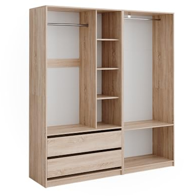Vicco Kleiderschrank Elmo, Sonoma, 180 x 200 cm | 2er Set, für flexible Aufbewahrung verschiedenster Kleidungsstücke