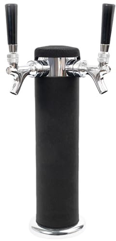 Beer Tower Cooler Insulator, Kegerator Tower Insulator for 3” Diameter Double Tap Draft Beer Tower, Stretchy Neoprene Beer Tower Cooler Sleeve, Kegerator Beer Tower Cover Keg Tower Insulator