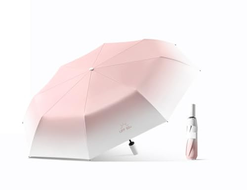 erised's bifrost Kompakt, Faltender Reise Regenschirm, Umbrella，Automatisches Öffnen und Schließen, UV-Schutz, 8 Rippen, Leicht, für Sonne und Regen, Kleine Handtasche, für Damen und Kinder