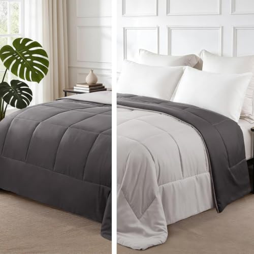 Exclusivo Mezcla Bettdecke ohne Bezug in 155x220 cm Steppdecke Sommerdecke | 220 GSM, Leicht, Weich, Atmungsaktiv, Schlafdecke für Sommer, Ganzjahresdecke, Maschinenwaschbar, Grau