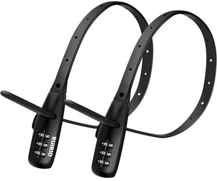 Zip Tie Lock Adjustable Cable Lock for Kids Bike, Fridge, Scooter, Bike Rack, Cabinets, Drawers, Gates, Fences, Helmet,Toolboxes, Lightweight Bicycle Lock, 2 Pack (Black)