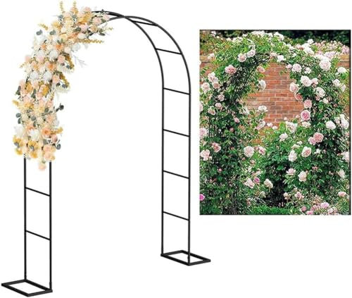 Extra breiter Gartenbogen 300/350 cm – hohe schwarze Laube für Kletterpflanzen, Rosen und Weinreben – Hochzeitsspalier, Pergola-Unterstützung, B 1,8 m x H 2,2 m