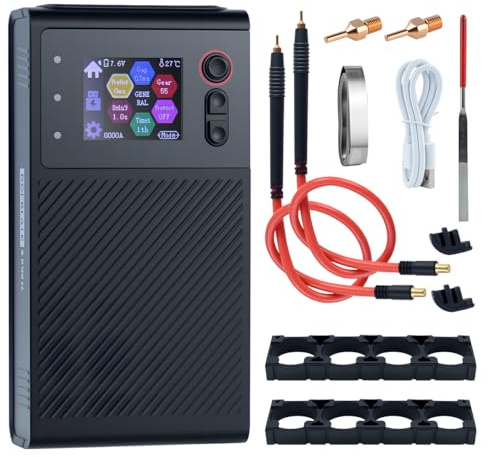 Battery Spot Welder 1.8 LCD Screen Portable Handheld Spot Welding Machine Double Pulse Adjustable for 18650 Battery Packs/Cylindrical Batteries