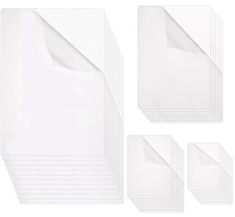 NBEADS 100 Stück 4 Größen Thermo Laminierfolien, 0.3mm Dicke Strapazierfähige Laminierfolien Rechteckige Kunststofffolie Für Ausweise Fotos Unterlagen Hinweise