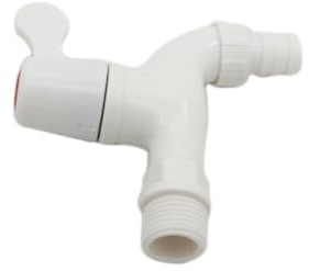 FIXOSHEE PVC Wasserhahn Kunststoff Kaltwasserhahn Schnellverschluss Leicht Drehen für Küche Bad Waschbecken Waschmaschine