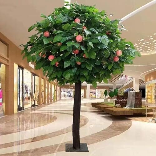 Großer Künstlicher Apfelbaum Mit Realistischen Früchten Und Blättern, Geeignet for Die Dekoration Von Zuhause, Ökologischen Gärten, Restaurants Und Einkaufszentren(4FT/120cm)