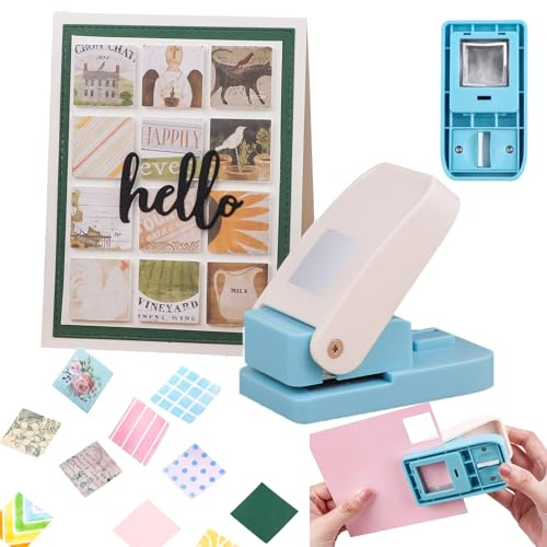 BAOFALI 1 Inch Square Punch Lever Action Craft Punch Making 1X1 inch Equilateral Square for Paper Crafting Scrapbooking DIY Card Making Arts Crafts Supplies