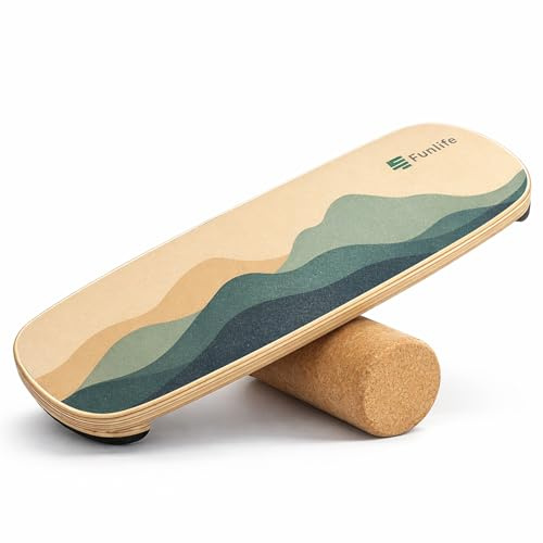 FunLife Balance Board in Legno di Betulla ALPINE - Allenamento di Equilibrio Stabile per Core Training, Fitness & Bilanciamento, Antiscivolo & Durevole, fino a 150 kg