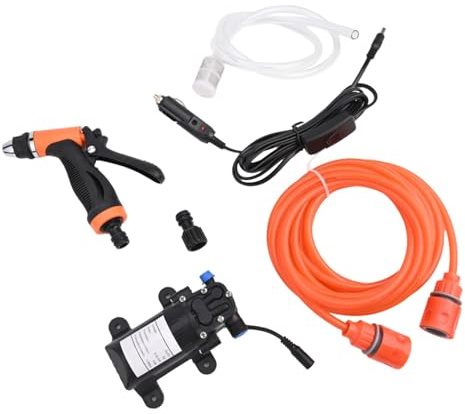 MuchLuckystar Bomba de lavado de coche portátil de alta presión de 12 V, pulverizador de agua inalámbrico con boquilla ajustable para coche, motocicleta, bicicleta y limpieza al aire libre