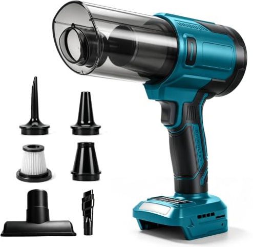 Aspirapolvere manuale a batteria compatibile Makita 18 V (senza batteria), 100 W, 10000 Pa, aspirapolvere portatile brushless con 5 ugelli per auto, casa e ufficio