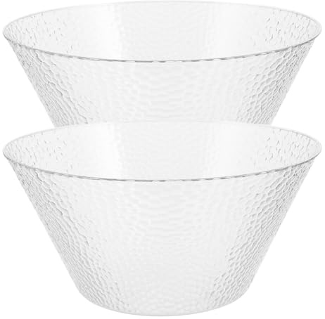 INOOMP Lot de 2 grands bols à punch pour réceptions | Grands bols de service en acrylique | Service décoratif pour cocktails, sangria, punch aux fruits | Idéal pour mariages, fêtes hawaïennes et