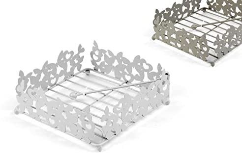 Portatovaglioli metallo farfalle 20 x 20 x 8 cm