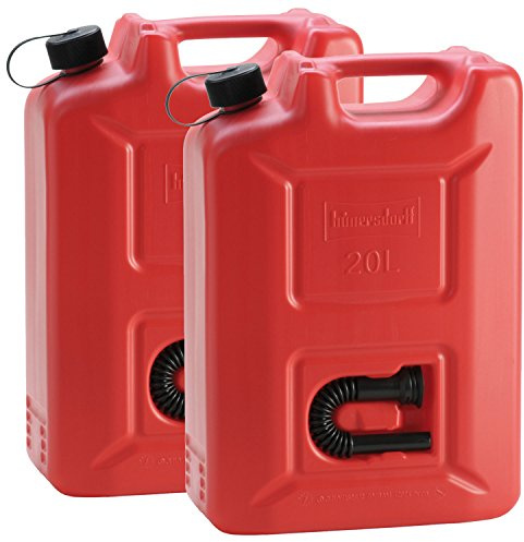 2x Kunststoffkanister Rot mit je 20 Liter Fassungsvermögen