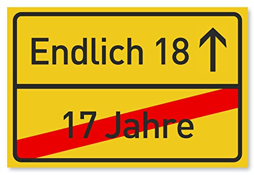 Gentle North 18 Geburtstag Schild - Lustige Geschenke oder Dekoration - Party Deko Geschenkideen für den 18 - Geschenk für Mädchen und Junge - 30x20 cm Kunststoff