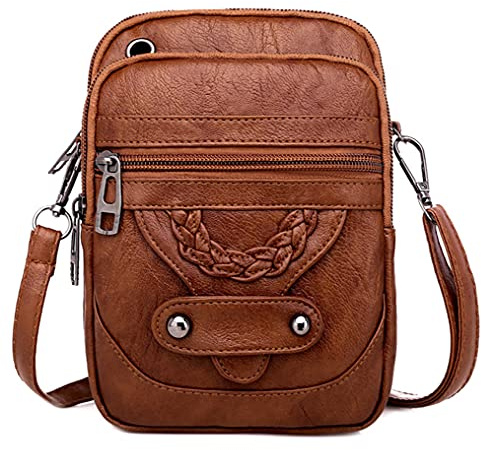 Ecohaso Women Crossbody Phone Bag, Small Soft Leather Handbags Shoulder Bags Ladies Multifunctional Pouch Bag Mini Messenger Bag | Small, Soft, Ladies, Multifunctional, Pouch Bag, Mini