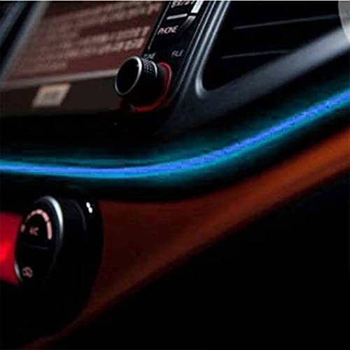 Recambo 2M EL Wire LED Ambiente Beleuchtung, 12V Flexible Neon Lichtleiste, Innenraumbeleuchtung für Auto, Inverter Inklusive, Wasserdichtes Ambientelicht für PKW, Blau