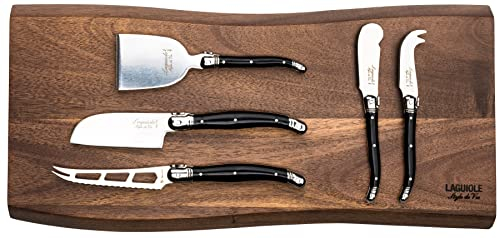 Laguiole Style de Vie Premium Line - Set di 5 coltelli da formaggio, colore: Nero