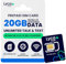 Carte SIM Prépayée Lycamobile 90 Jours USA avec 20 Go de Données 4G LTE/5G à Haute Vitesse, Appels et Textos Internationaux vers Plus de 100 Pays, Activation Rapide, Carte SIM Mobile US Triple-Coupe
