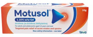 Motusol 1.16% w/w Gel 30g – Targeted Pain Relief of Joints & Muscles in Acute strains & sprains