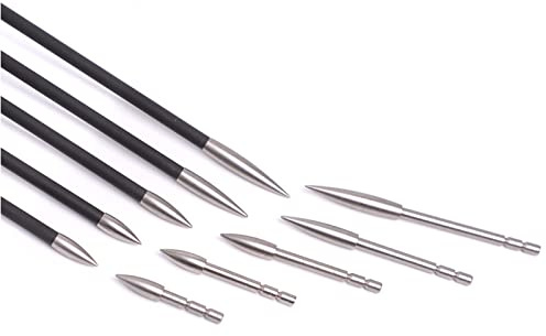 Elkrich 12 Stück Bogenschießen Pfeil Feldspitzen Jagdeinsatz Pfeilspitzen Edelstahl Spitze Spitze 80-200 Grain Broadhead für ID 4,2 mm Pfeilschaft (150grain)